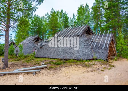 Kierikki Stone Age Centre en Finlande. Banque D'Images