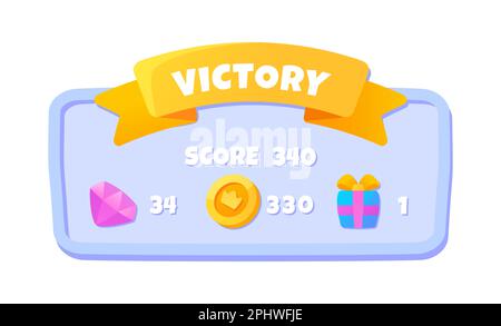 Panneau UI Victory pour les jeux Illustration de Vecteur