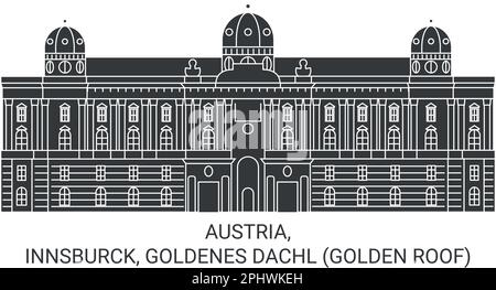 Autriche, Innsburck, Goldenes Dachl Golden Roof Voyage illustration vectorielle Illustration de Vecteur
