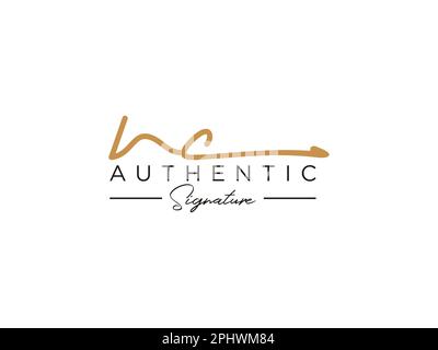 Vecteur de modèle de logo de signature Letter NC Illustration de Vecteur