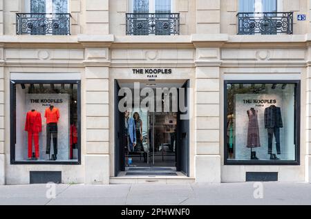 Vue extérieure de la boutique The Kooples, une marque française de vêtements pour hommes et femmes créée en 2008 Banque D'Images