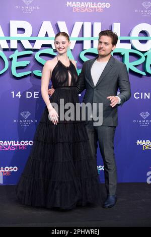 Madrid, Espagne. 29th mars 2023. Virginia Gardner, Dylan Sprouse participe à la première « Belle catastrophe » au cinéma Callao sur 29 mars 2023 à Madrid, Espagne. Photo par ABACAPRESS.COM crédit: Abaca Press/Alay Live News Banque D'Images