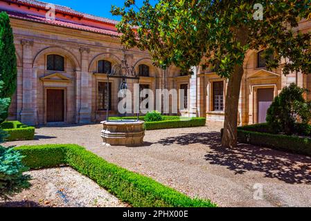 Cloître à la Cathédrale de Sainte Marie d'Astorga en Espagne. Banque D'Images