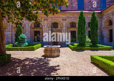 Cloître à la Cathédrale de Sainte Marie d'Astorga en Espagne. Banque D'Images