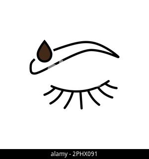 vecteur d'icône de couleur naturelle pour les sourcils. panneau naturel pour sourcils. illustration de symbole isolé. coloriage Illustration de Vecteur