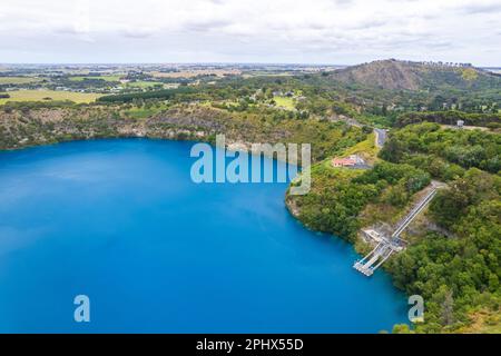 Le Lac Bleu (Warwar) - un lac cratère en Australie méridionale Banque D'Images