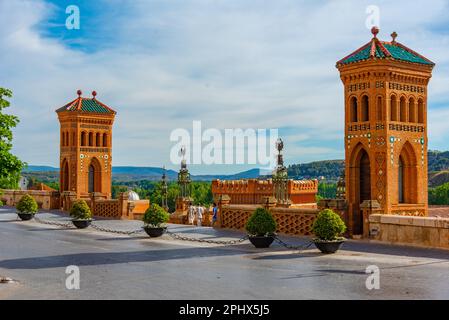 Escalier Escalinata del Ovalo dans la ville espagnole de Teruel. Banque D'Images