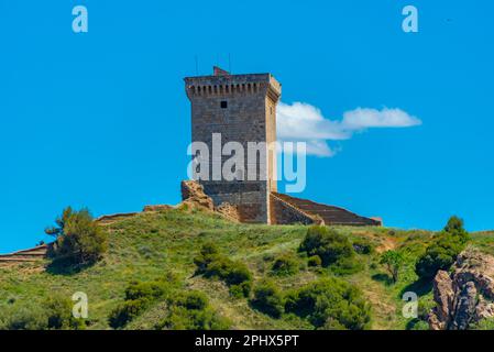 Castillo de San Jorge au-dessus de la ville de Daroca en Espagne. Banque D'Images