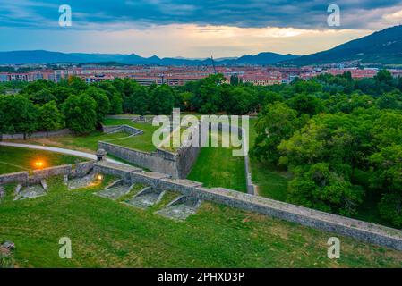 Vue sur une citadelle à Pampelune, Espagne. Banque D'Images