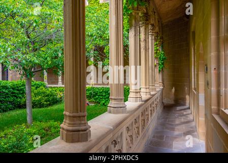 Cloître du Palais Royal d'Olite en Espagne. Banque D'Images