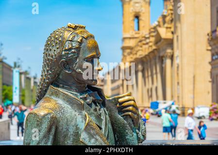 Statue de Francisco Goya à Saragosse, Espagne. Banque D'Images