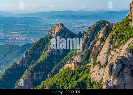 Église Santa Cova de Montserrat en Espagne. Banque D'Images