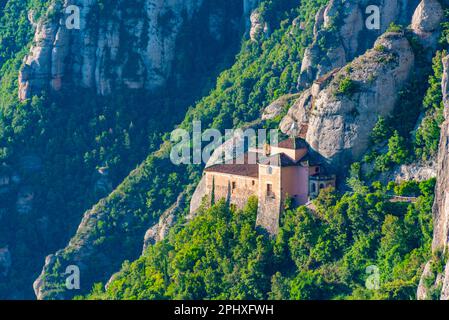 Église Santa Cova de Montserrat en Espagne. Banque D'Images