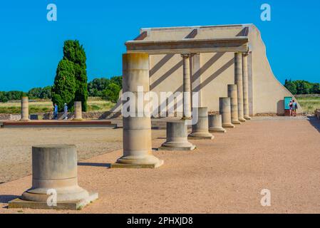 Ruines romaines de l'ancien site Empuries en Catalogne, Espagne. Banque D'Images