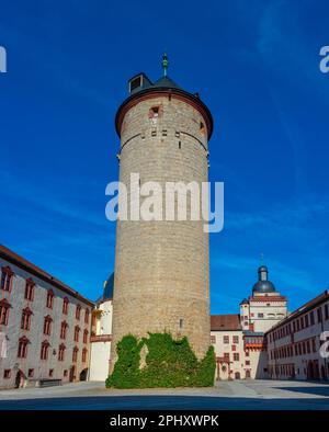 Cour intérieure de la forteresse de Marienberg à Würzburg, Allemagne. Banque D'Images