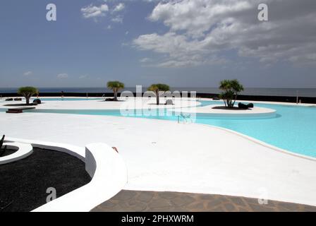 Vue sur l'Islote de Fermina Arrecife Lanzarote Espagne Banque D'Images