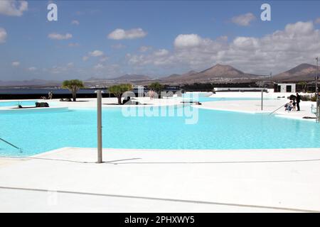 Vue sur l'Islote de Fermina Arrecife Lanzarote Espagne Banque D'Images