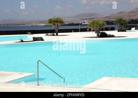 Vue sur l'Islote de Fermina Arrecife Lanzarote Espagne Banque D'Images