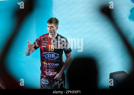 Kedzierzyn Kozle, Pologne. 29th mars 2023. Kamil Semeniuk lors du match de volley-ball de la Ligue des champions hommes CEV 2023 entre Grupa Azoty ZAKSA Kedzierzyn-Kozle et Sir Sicoma Monini Perugia sur 29 mars 2023 à Kedzierzyn-Kozle, Pologne. (Photo de Lukasz Laskowski/PressFocus/Sipa USA) crédit: SIPA USA/Alay Live News Banque D'Images