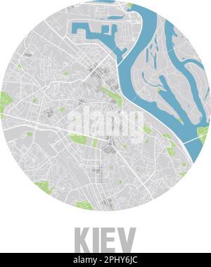 Icône carte de la ville de Kiev minimaliste. Illustration de Vecteur