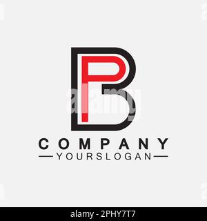 Logo PB Letter. Design créatif et minimaliste du logo Letter BP PB Illustration de Vecteur