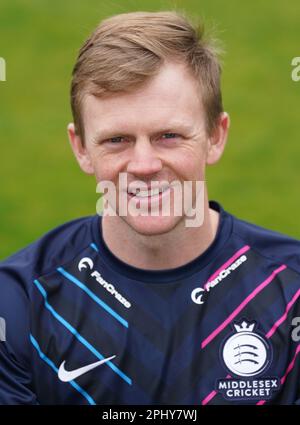 Sam Robson de Middlesex pendant la journée des médias au terrain de cricket de Lord, à Londres. Date de la photo: Mercredi 29 mars 2023. Banque D'Images