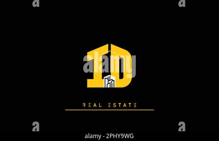 Lettres immobilières initiales Monogram logo ID , DI Illustration de Vecteur