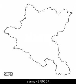 Carte de la ville de Sofia isolée sur fond blanc, Bulgarie Illustration de Vecteur