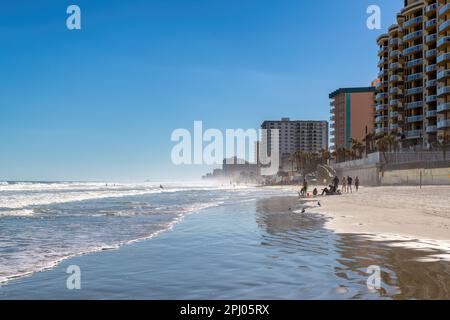 Daytona Beach en Floride belle promenade et rivage. Banque D'Images