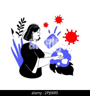 Savon hygiénique et antibactérien - illustration de style plat coloré Illustration de Vecteur