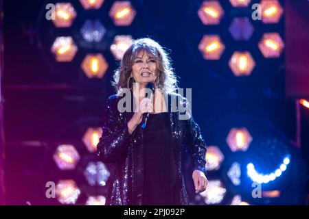 Wencke Myhre en scène. 50 ans de ZDF Hitparade, spectacle de jubilé du classique de la télévision avec des hits et des artistes de parade à succès, enregistrement dans le Banque D'Images