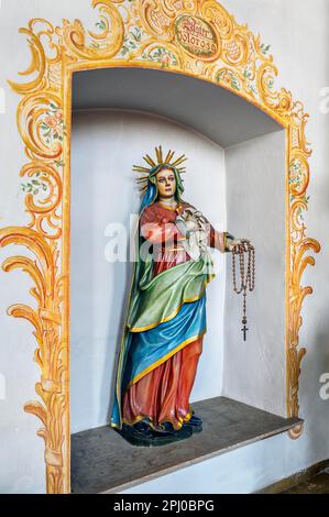 Mater Dolorosa, mère des Sorrows, église de pèlerinage de l'ancien monastère de Heiligkreuz de 1715, Kempten, Allgaeu, Bavière, Allemagne Banque D'Images