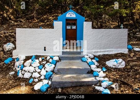 Monastère de Tsambika, site de pèlerinage pour les souhaits des enfants, Rhodes, Grèce Banque D'Images