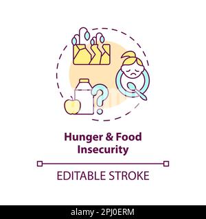 Icône du concept de la faim et de l'insécurité alimentaire Illustration de Vecteur