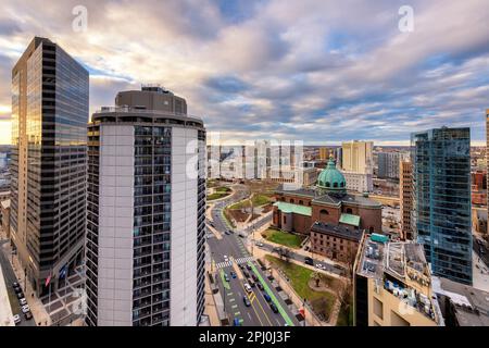 Vue aérienne de Philadelphie au coucher du soleil, Pennsylvanie. Banque D'Images