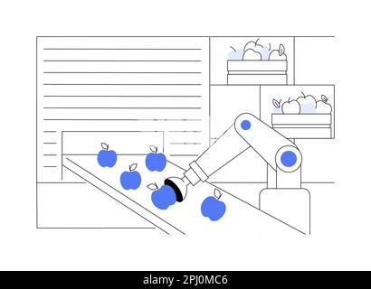 Illustration du vecteur de concept abstrait des robots de tri et d'emballage. Illustration de Vecteur