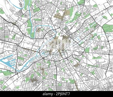 Carte colorée de la ville de Manchester Vector Illustration de Vecteur