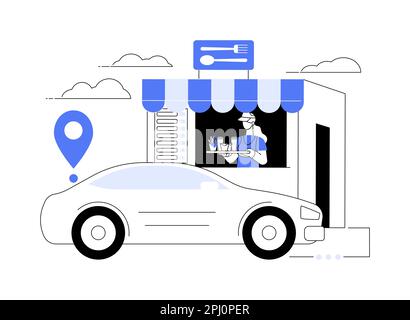 Illustration vectorielle du concept abstrait du restaurant drive-in. Illustration de Vecteur