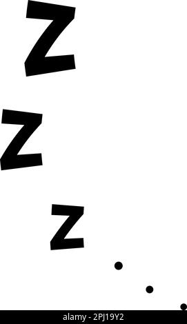 ZZZ SLEEP Snore texte vecteur icône isolée sur fond blanc. Illustration de Vecteur