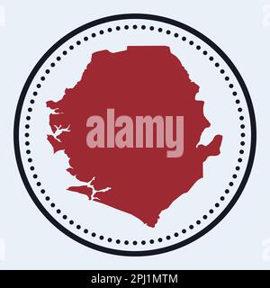 Timbre rond Sierra Leone. Logo rond avec carte du pays et titre. Badge minimaliste élégant de la Sierra Leone avec carte. Illustration vectorielle. Illustration de Vecteur