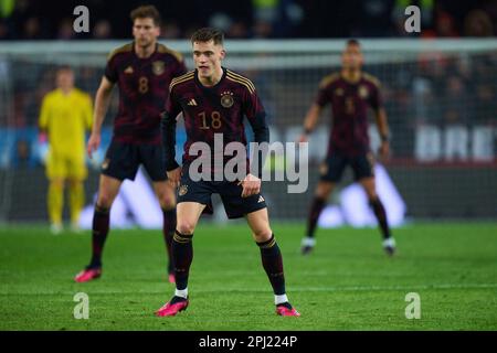 Leon Goretzka, DFB 8 Florian Wirtz, DFB 18 dans le match amical ALLEMAGNE - BELGIQUE 2-3 préparation aux championnats d'Europe 2024 en Allemagne, saison 2022/2023, le 28 mars 2023 à Cologne, Cologne, Allemagne. © Peter Schatz / Alamy Live News Banque D'Images