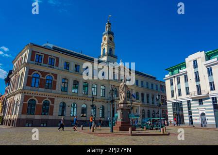 Riga, Lettonie, 24 juin 2022: Vue de la mairie de Riga, Lettonie. Banque D'Images