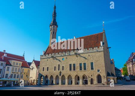 Tallinn, Estonie, 30 juin 2022: Hôtel de ville dans la vieille ville de Tallinn, Estonie. Banque D'Images