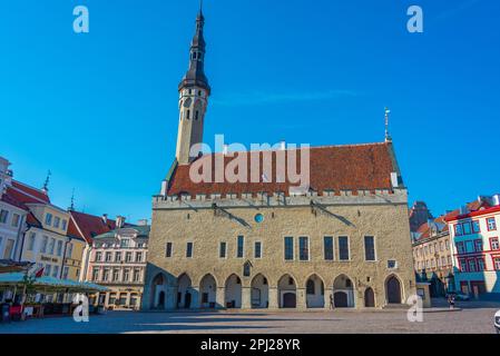 Tallinn, Estonie, 30 juin 2022: Hôtel de ville dans la vieille ville de Tallinn, Estonie. Banque D'Images