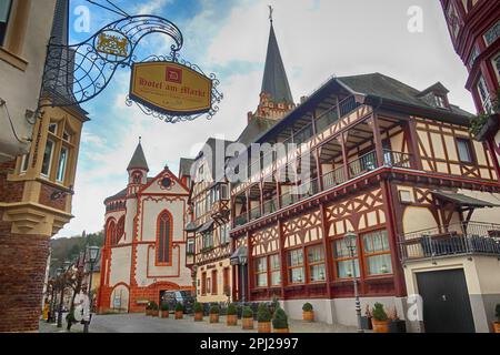 Hotel am Markt - Oberstrasse 64, 55422, Bacharach (Bacharach am Rhein), quartier de Mayence-Bingen, Allemagne Banque D'Images