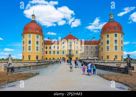 Moritzburg, Allemagne, 7 août 2022 : vue panoramique du château de Moritzburg en Allemagne. Banque D'Images