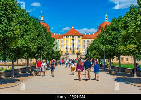 Moritzburg, Allemagne, 7 août 2022 : vue panoramique du château de Moritzburg en Allemagne. Banque D'Images