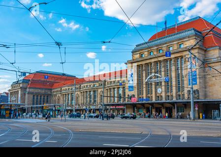 Leipzig, Allemagne, 8 août 2022: Vue de la gare principale de Leipzig, Allemagne. Banque D'Images