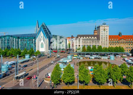 Leipzig, Allemagne, 9 août 2022: Augustusplatz dans la ville allemande de Leipzig. Banque D'Images