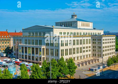 Leipzig, Allemagne, 9 août 2022: Vue de l'opéra de Leipzig, Allemagne. Banque D'Images